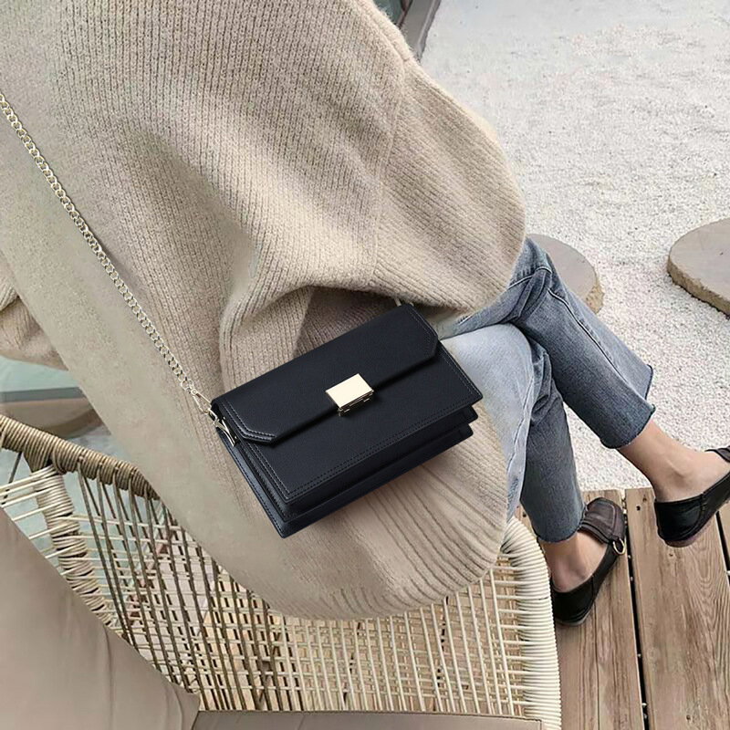 Viney包包百搭新款潮真皮女包斜挎包時尚鏈條包夏小單肩包小方包