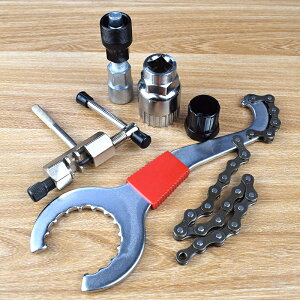 自行車飛輪拆卸安裝工具扳手卡式旋式飛輪安裝套筒中軸拆卸工具