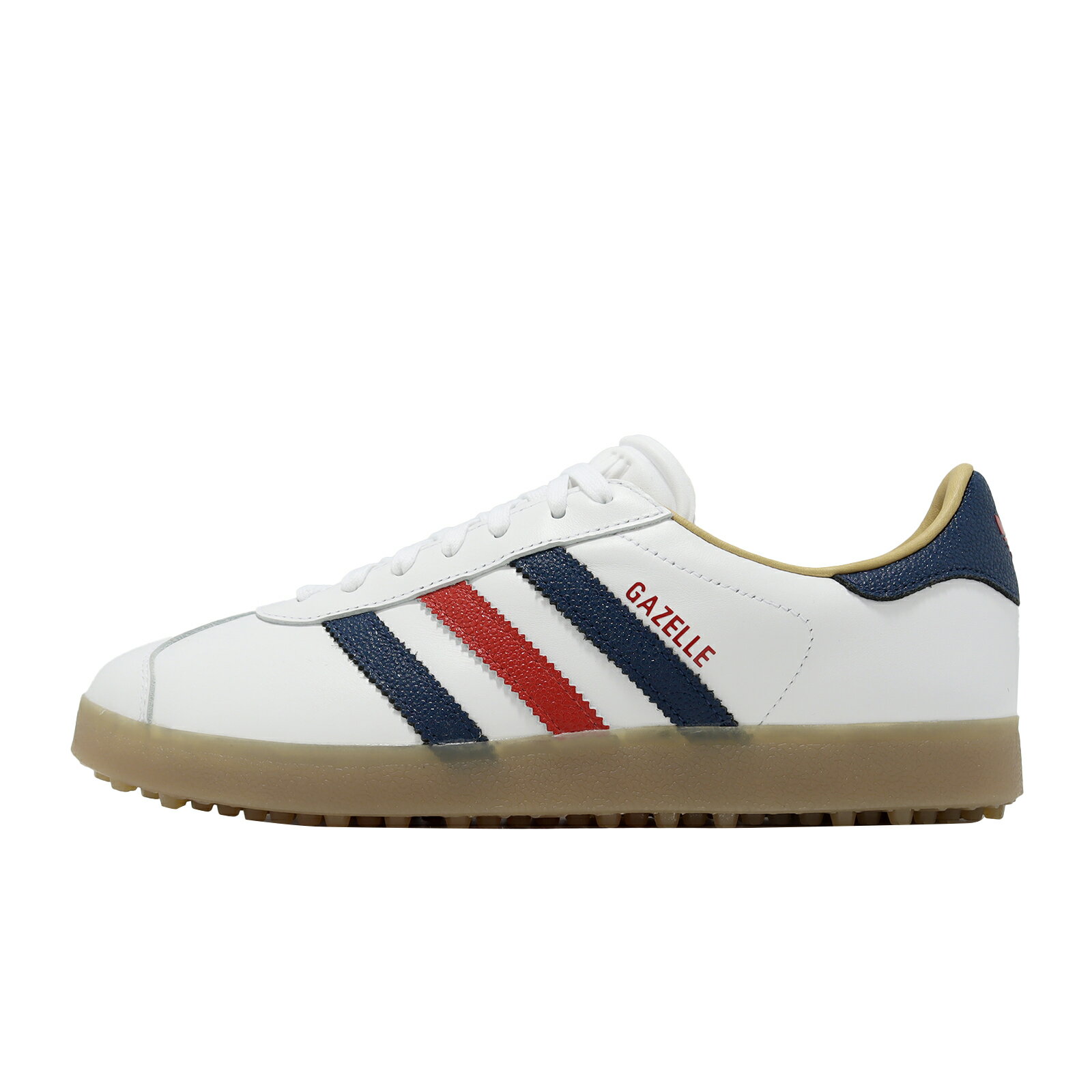 adidas 愛迪達 高爾夫球鞋 Gazelle Golf 男鞋 白 防潑水 復古 膠底 無釘 JP7705