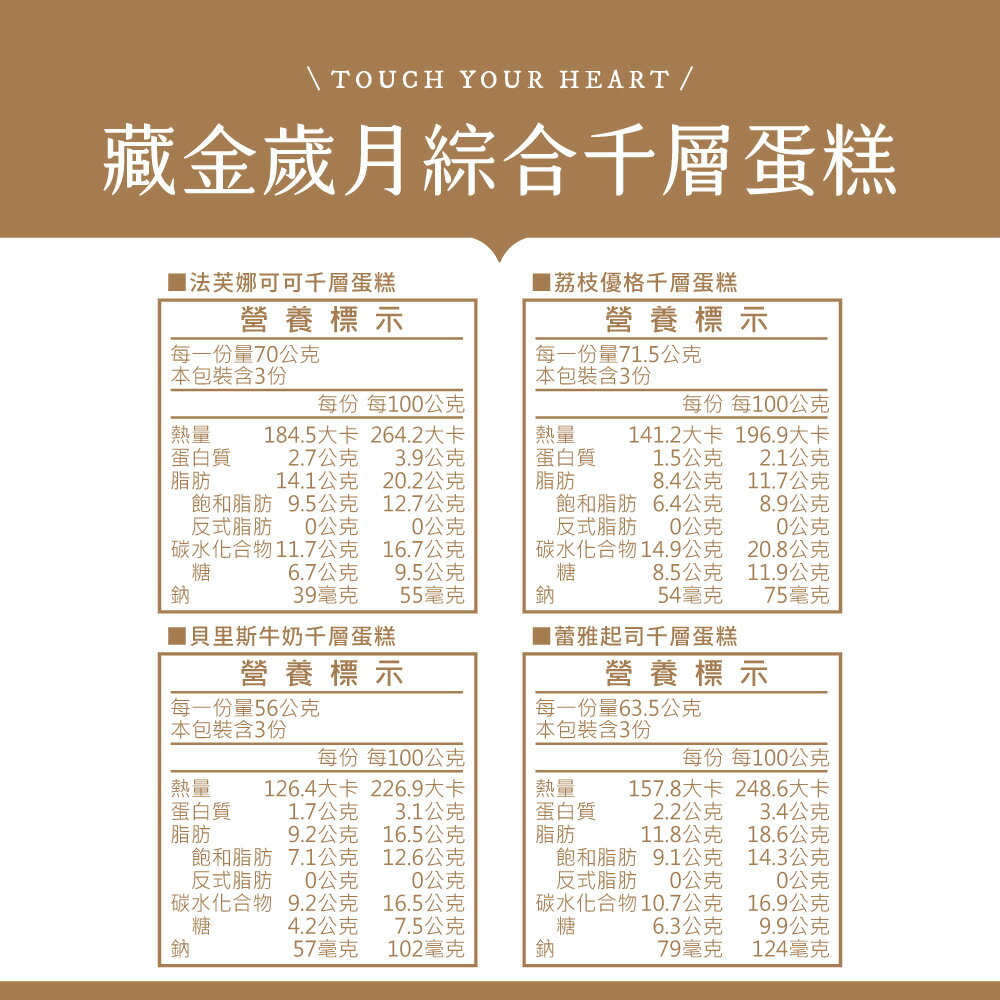 【塔吉特】藏金歲月 綜合千層蛋糕(8吋) 免運 夏季新組合 5