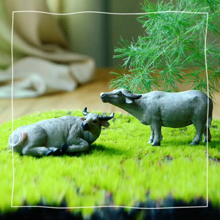 水牛擺件中國風創意微景觀小馬裝飾品盆景假山擺飾造景桌面小動物