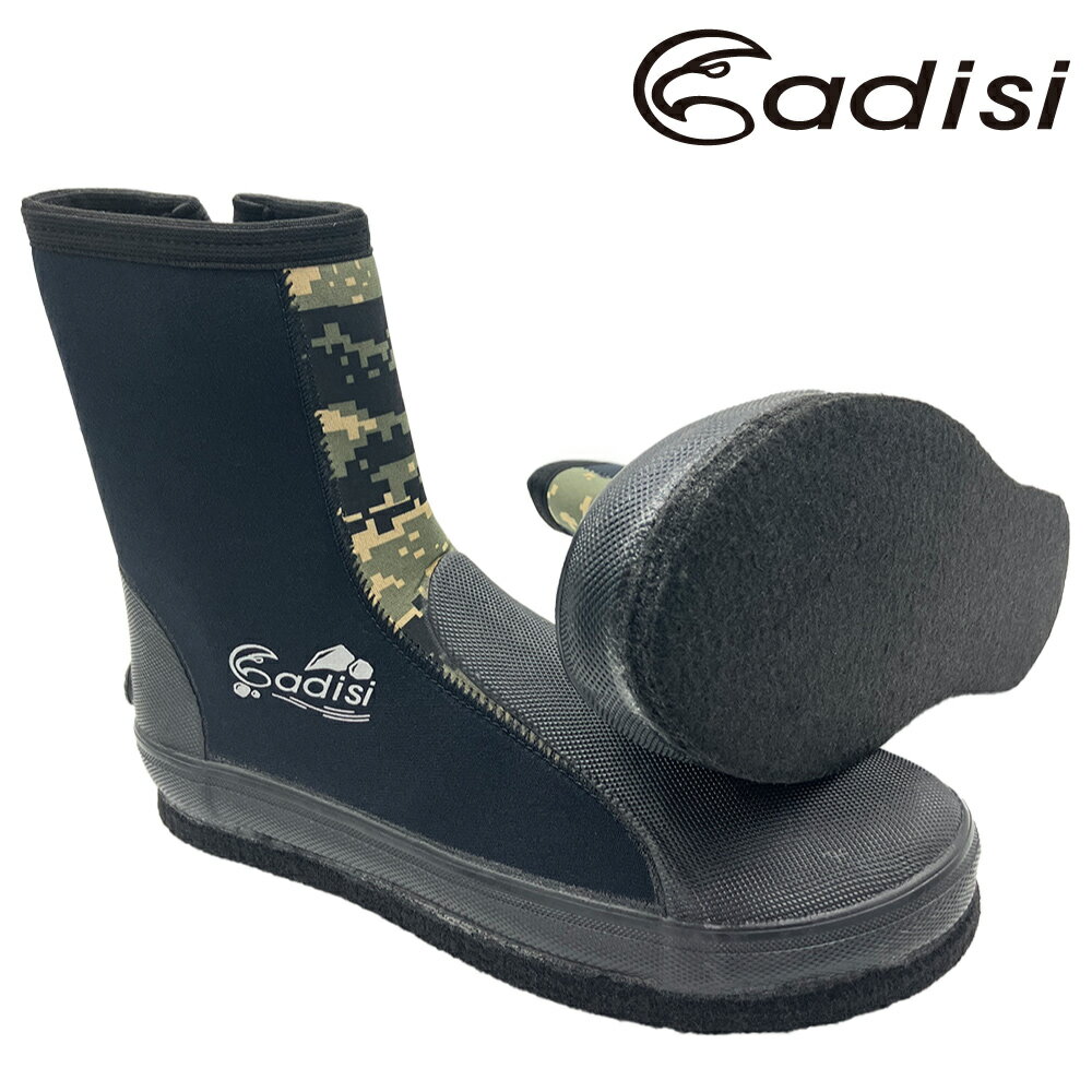 ADISI 長筒防滑鞋【黑-數位迷彩/長橡膠片】AS24010 (23~29) / 城市綠洲專賣 (溯溪、浮潛、潛水、止滑、雨鞋、戲水、海邊、礁岩) 2