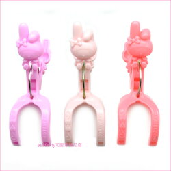 asdfkitty可愛家☆美樂蒂造型M號曬衣夾-1包3入-適合夾薄床單.浴巾.衣物-日本正版商品