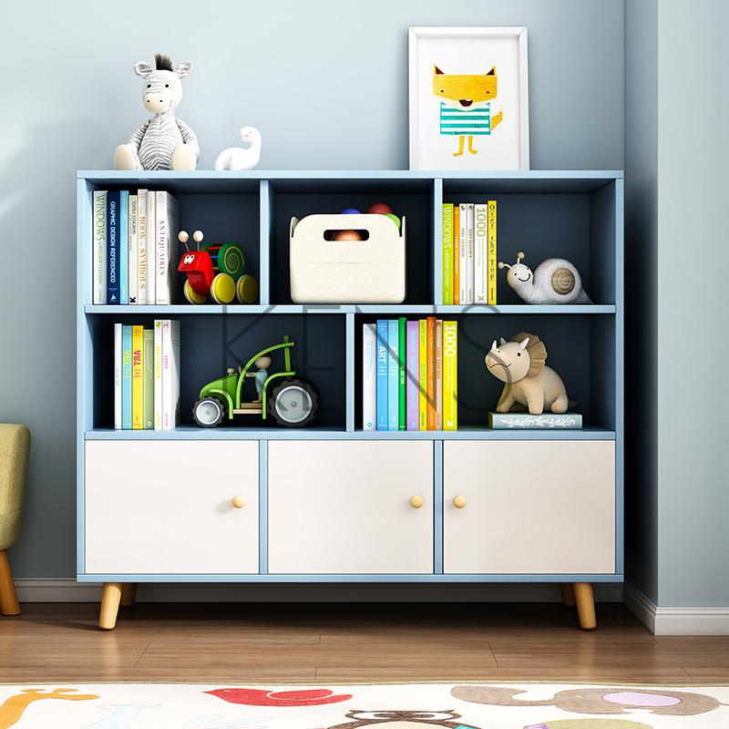 置物架 置物櫃 書架落地置物架簡易家用玩具收納架臥室繪本格子小型矮書