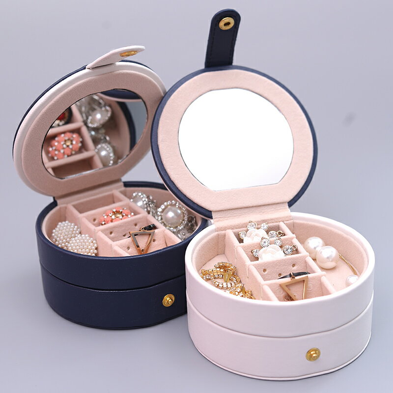 新款便攜首飾盒旅行歐式韓國簡約小號迷你耳環耳釘手飾品收納盒女