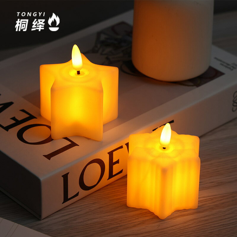 led電子蠟燭燈 五角星創意 氛圍燈生日 伴手禮裝飾擺件ins風拍照道具[PP0506055]