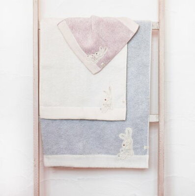 現貨~日本製~ KONTEX 今治產 刺繡兔兔 長毛巾(3種顏色)