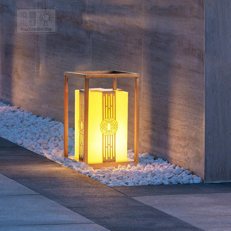 太陽能柱頭燈戶外防水圍墻燈大門燈室外花園別墅新中式庭院草坪燈 2