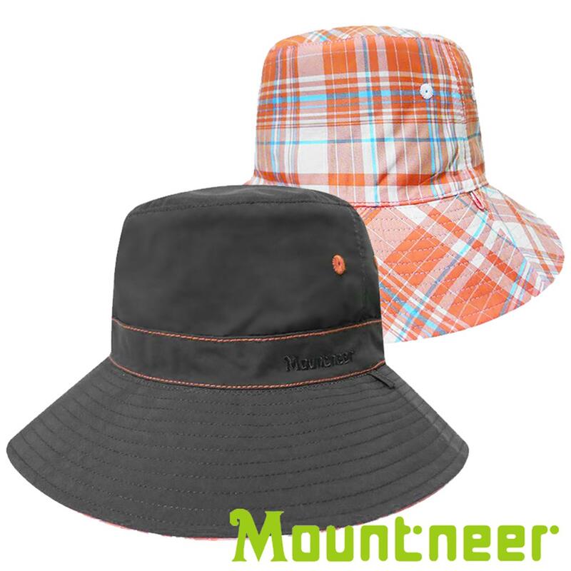 【Mountneer】透氣抗UV雙面帽『深灰/橘藍』11H18