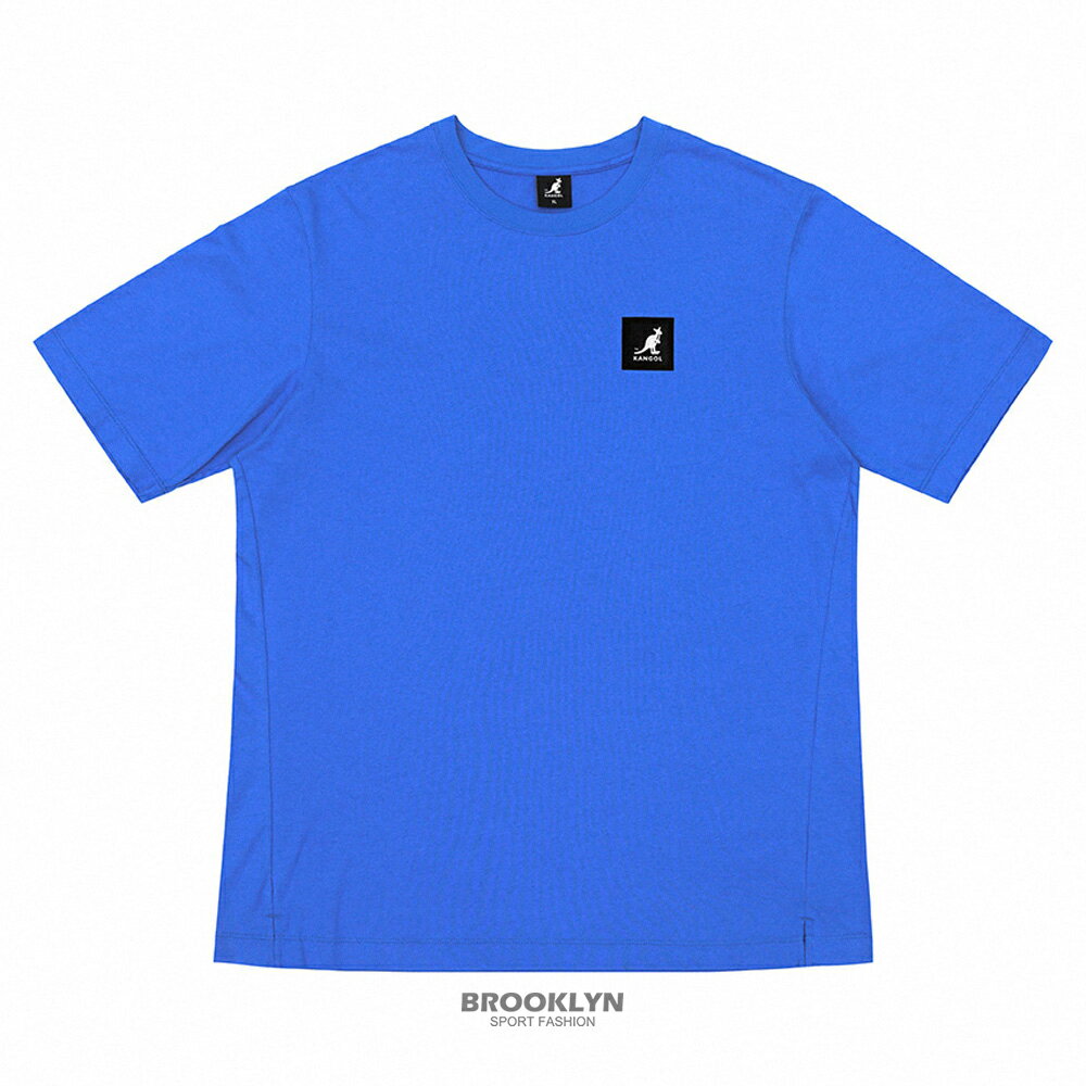 【滿千折百】KANGOL 短袖 短T 寶藍 方格袋鼠背大橫向LOGO 袋鼠 棉 男 (布魯克林) 6225100594