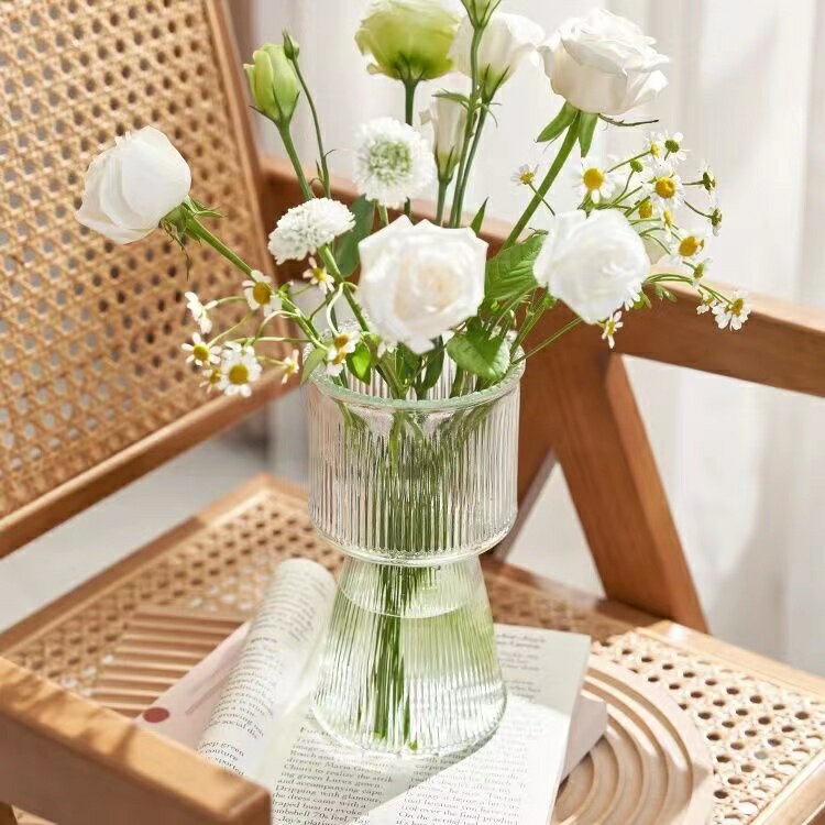 【優選百貨】簡約玻璃花瓶 水培容器 鮮花器 插花瓶 透明玻璃花瓶 花瓶 花器 裝飾擺件