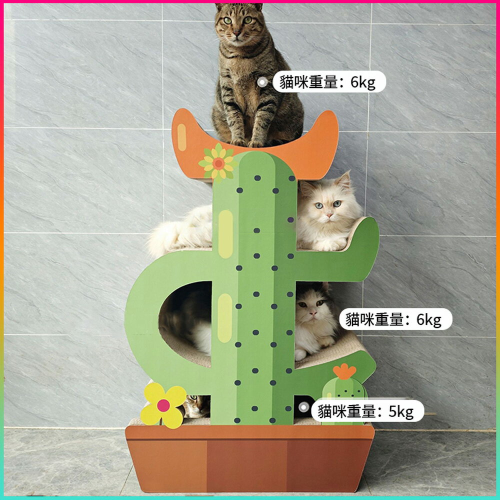 【台灣現貨】高端加硬加大仙人掌貓抓板 貓窩貓抓柱貓爬架貓睡窩 多層高端貓榻椅 加厚耐抓耐磨貓玩具 4