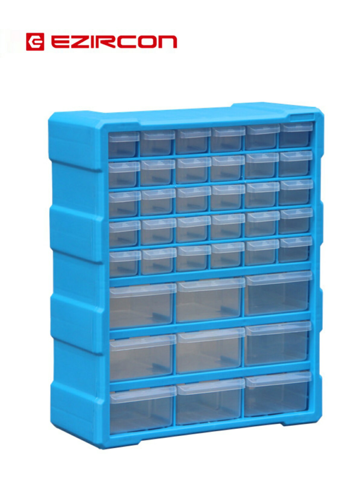 抽屜式零件盒螺絲積木玩具收納盒零件箱抽屜式零件收納箱分格箱藍