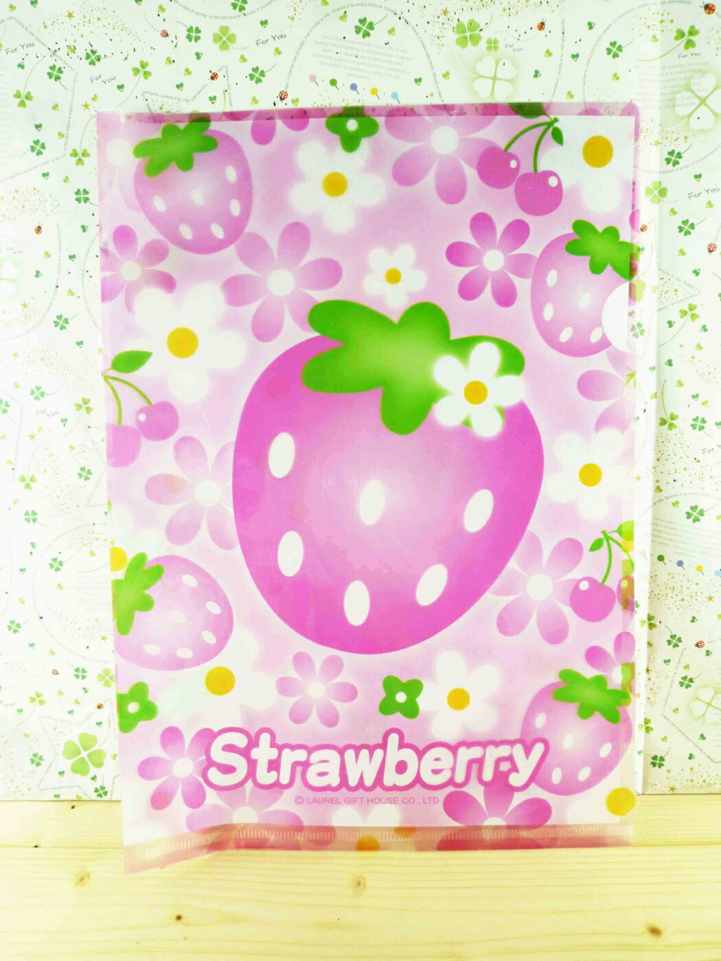 【震撼精品百貨】草莓 Strawberry L型檔案夾-粉 震撼日式精品百貨