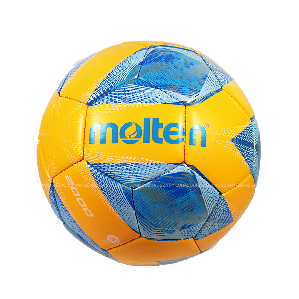 (B7) MOLTEN 4號足球 合成皮足球 訓練球 國小用球 PU機縫亮面材質 F4A2000-OB 橘藍【陽光樂活】