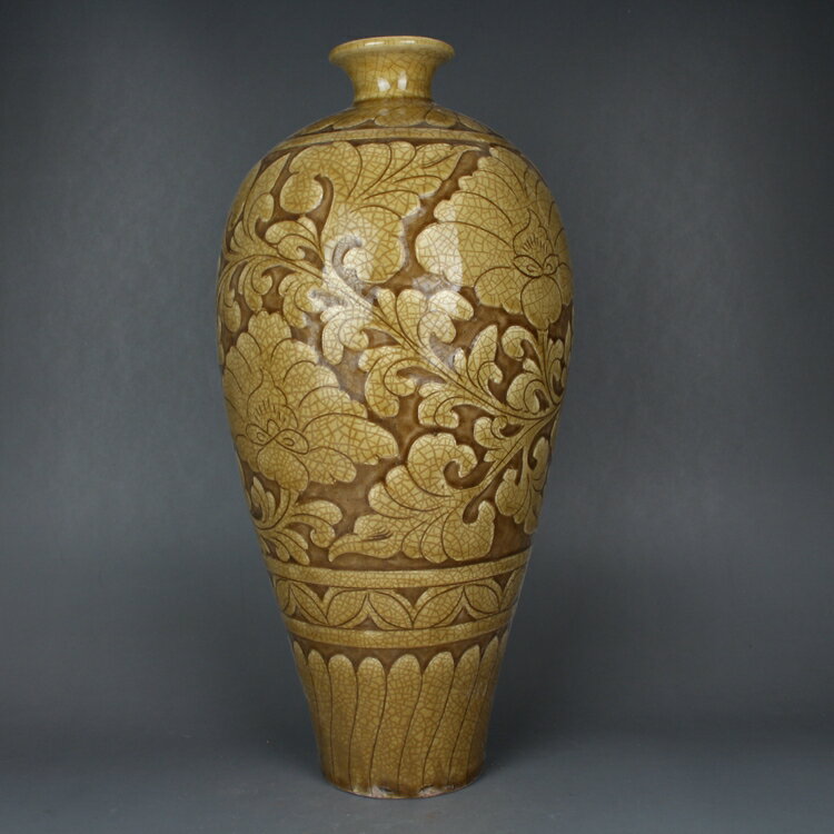 中国美術　磁州窯　花瓶 古美術 磁州窯の花器/中国美術/梅瓶/陶器/骨董 | 骨董・アンティークの