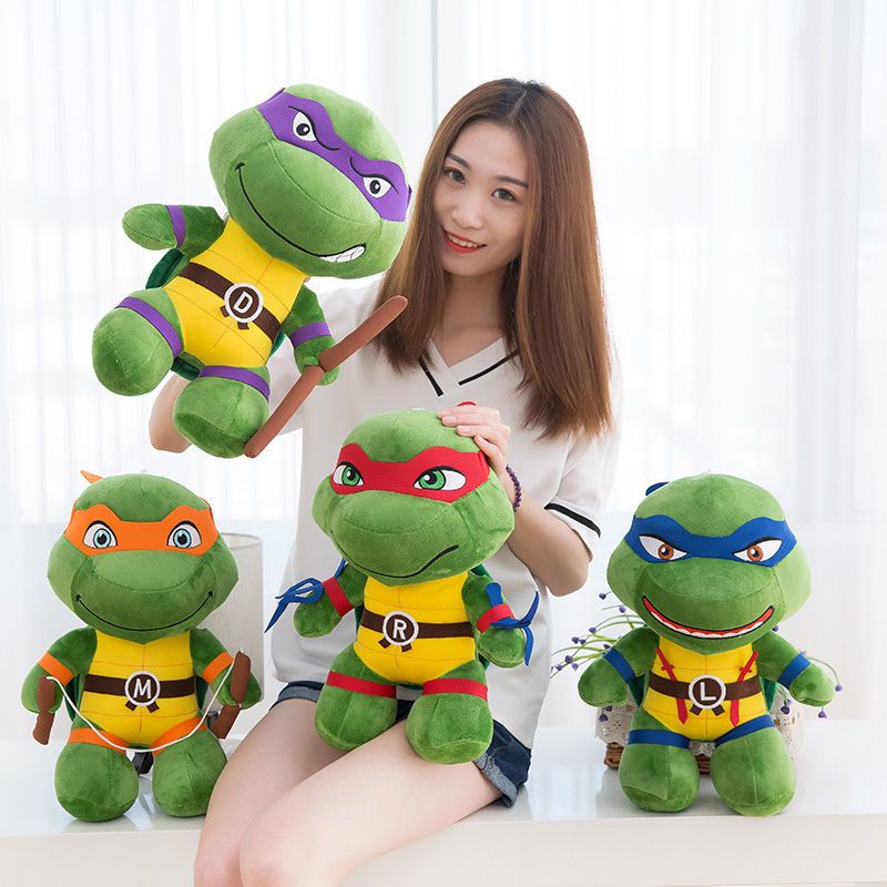 免運 絨毛玩偶 忍者神龜玩偶毛絨玩具可愛卡通動漫海龜小烏龜公仔布娃娃生日禮物 快速出貨