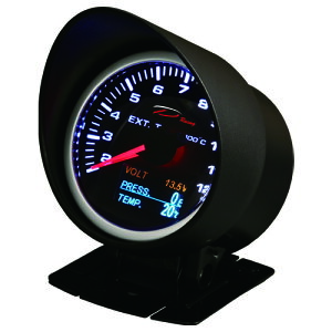 【D Racing】4合1系列 60mm 排氣溫度錶 [ 排氣溫度+電壓+壓力+溫度 ]