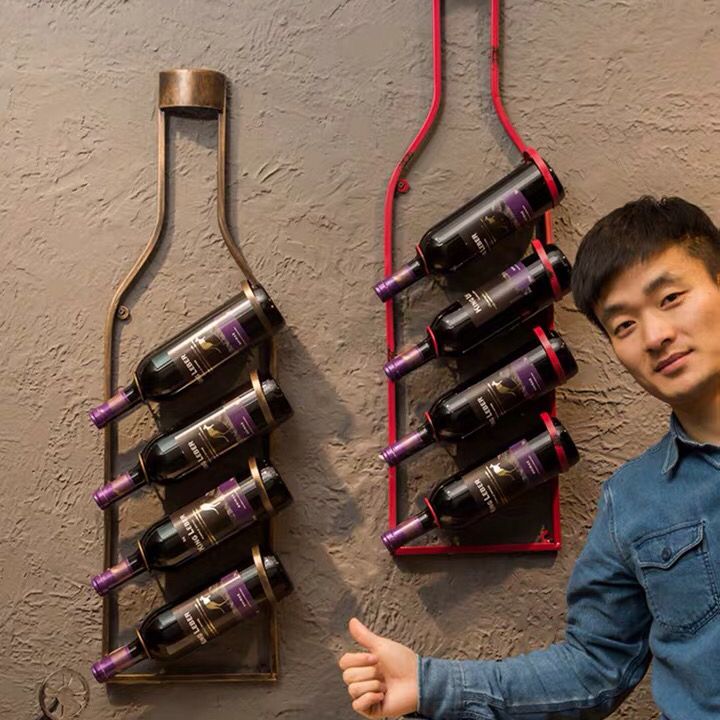 免運 酒櫃 玄關櫃 紅酒架 紅酒擺件 隔斷 美式工業風鐵藝掛式酒架酒吧家居客廳吧臺墻上壁掛葡萄酒架紅酒架