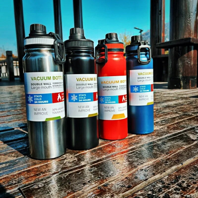 現貨 新款600ml/800ml/1000ml大容量304不鏽鋼戶外運動水壺 保溫杯 車載杯太空壺手提式運動壺隨手杯