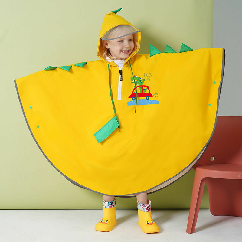 兒童雨衣 男童小學生可背包防水雨披女童寶寶幼兒園斗篷款恐龍雨衣