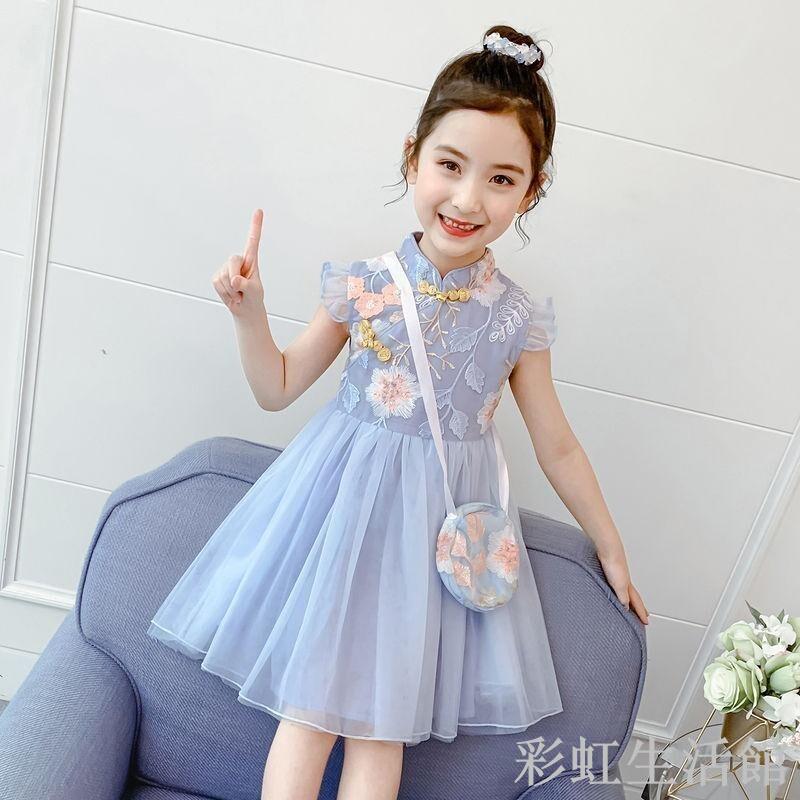 兒童漢服夏款櫻花公主唐裝古裝超仙高階女童連衣裙小女孩古風夏裝