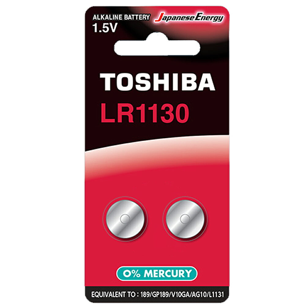 【東芝Toshiba】LR1130鈕扣型189鹼性電池2粒裝(1.5V LR54鈕型電池 無鉛 無汞)