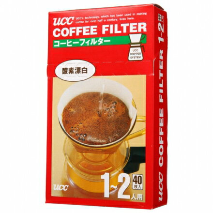 金時代書香咖啡 UCC CF-1 酸素漂白梯形濾紙 1~2人用 40枚入 CF-1-40W