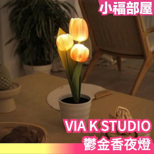 日本 VIA K STUDIO 鬱金香夜燈 LED 人造花 送禮 情人節 母親節 結婚紀念日 生日 療癒 【小福部屋】