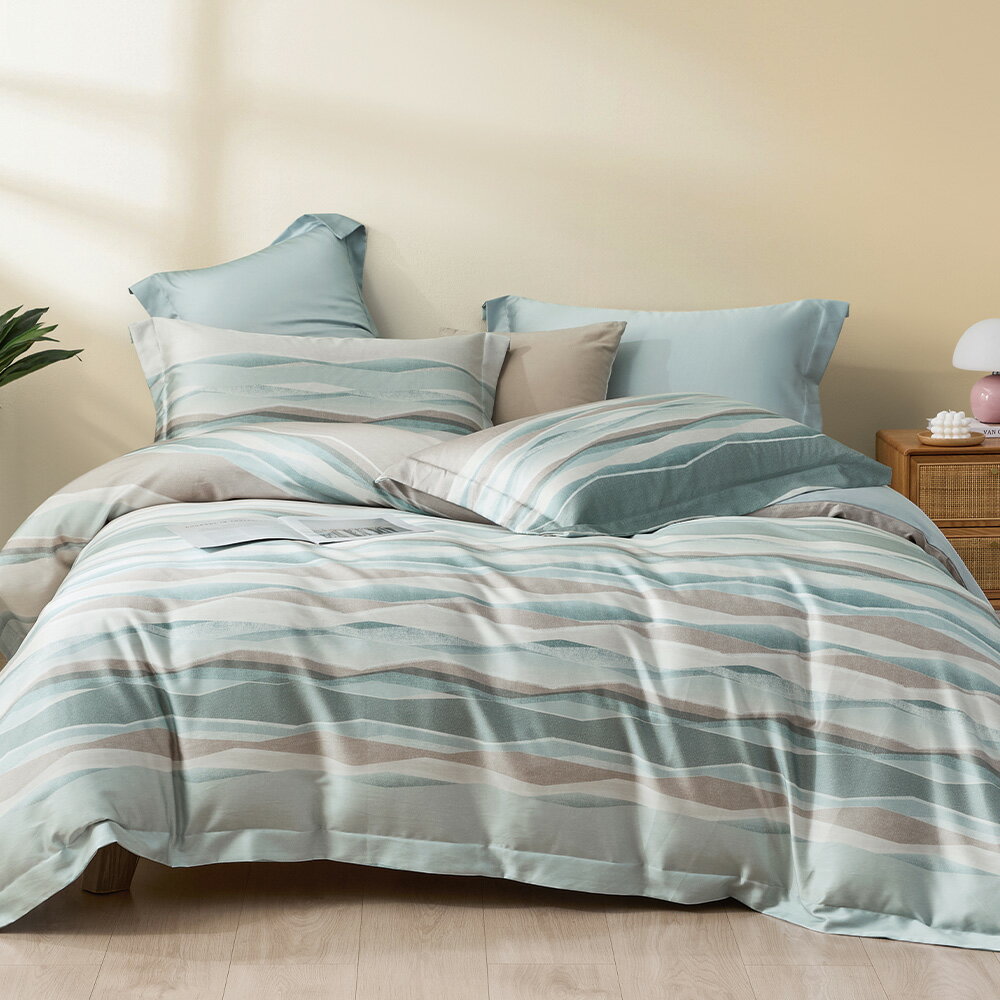 天絲棉潤系列 / 四件式兩用被床包枕套組 / 波光淋漓