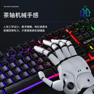 鍵盤 有線發光鍵盤鼠標套裝機械手感背光鍵盤辦公遊戲電腦鍵盤套裝
