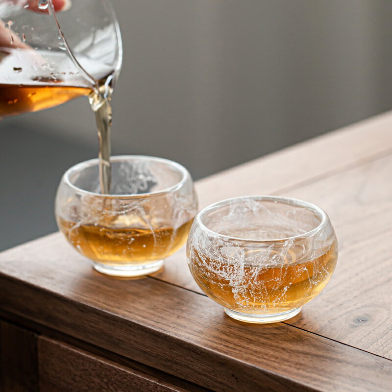 水晶茶杯品茗杯耐熱玻璃加厚主人杯手工透明家用個人功夫茶杯單杯