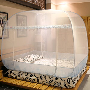 免安裝蚊帳蒙古包2.0米三開門方頂1.5/1.8m床雙人家用加密臥室