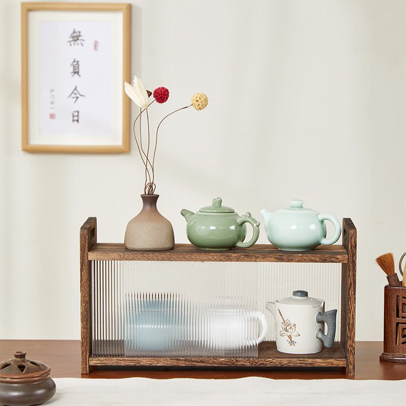 免運 公司貨 開立發票 茶架 博古架 收納架 茶具收納架桌面實木茶杯架茶壺多層收納架中式小型復古置物架簡約桌上博古架