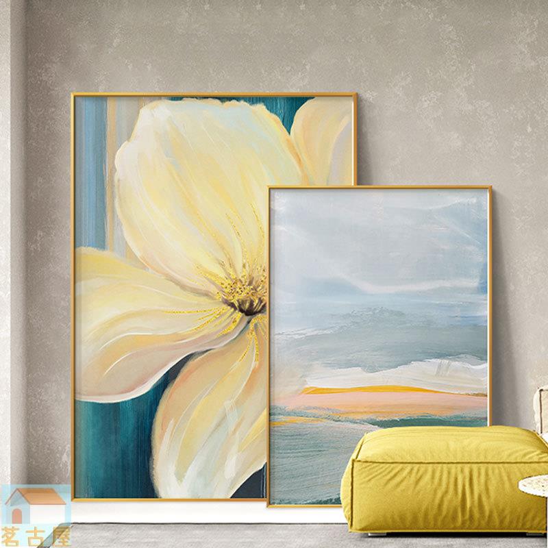 現代簡約客廳裝飾畫沙發背景墻落地壁畫走廊盡頭掛畫花卉玄關壁畫