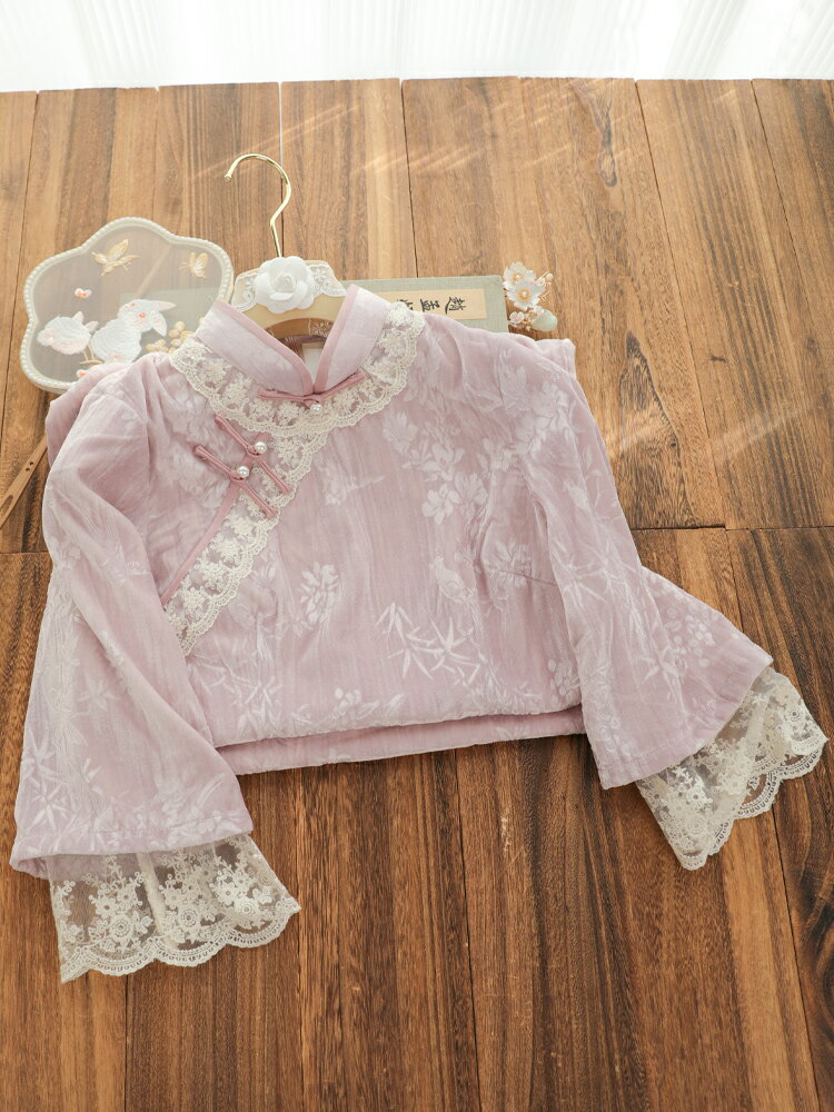 旗袍 旗袍洋裝 洋裝 氣質優雅淑女范粉色倒大袖旗袍2023年秋冬款日常可穿年輕款『ZW6545』