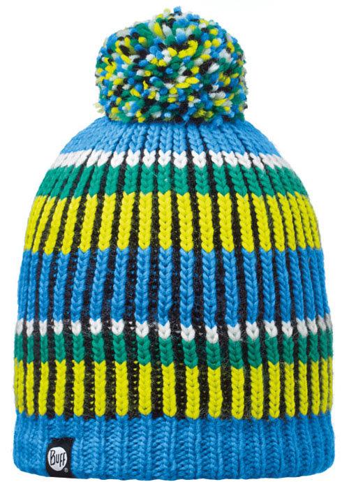 ├登山樂┤西班牙 BUFF 藍綠橫紋毛球 POLAR針織帽 # BFL110990-707-10