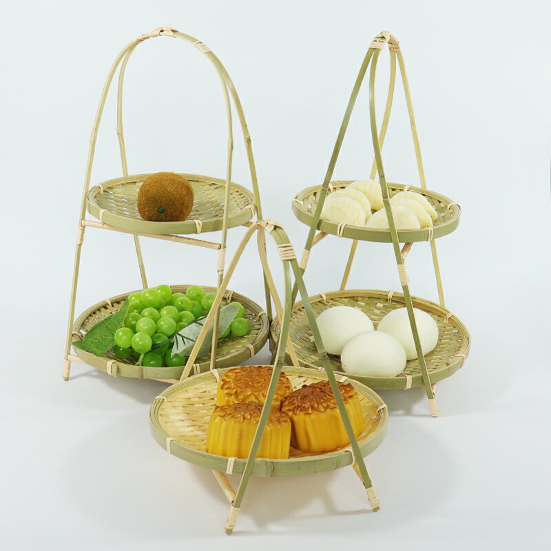 竹編吊籃 餐用小菜籃創意收納筐 竹編果盤 茶點籃 干果籃迷你竹筐