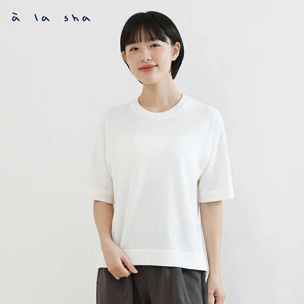 a la sha 簡約短袖針織上衣 2