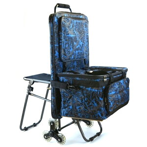 畫架包 炫彩藍拉桿多功能畫袋車畫椅畫板包畫包車大容量折疊美術寫生車 全館85折起 JD