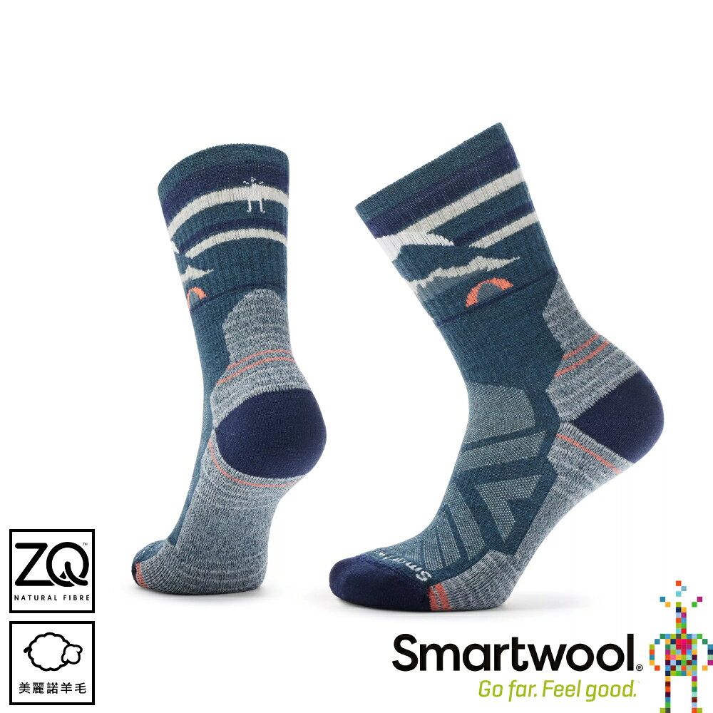 【SmartWool 美國 女 機能戶外全輕量減震中長襪-山間明月《暮光藍》】SW002272/登山/透氣/羊毛襪/機能襪