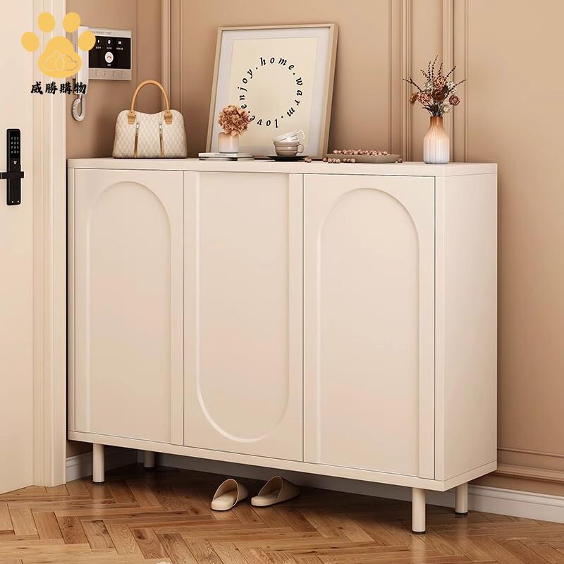 免運 快速發貨 奶油鞋櫃 家用門口入戶收納櫃 子玄關櫃 陽臺客廳儲物櫃  大容量鞋架子【WS103】