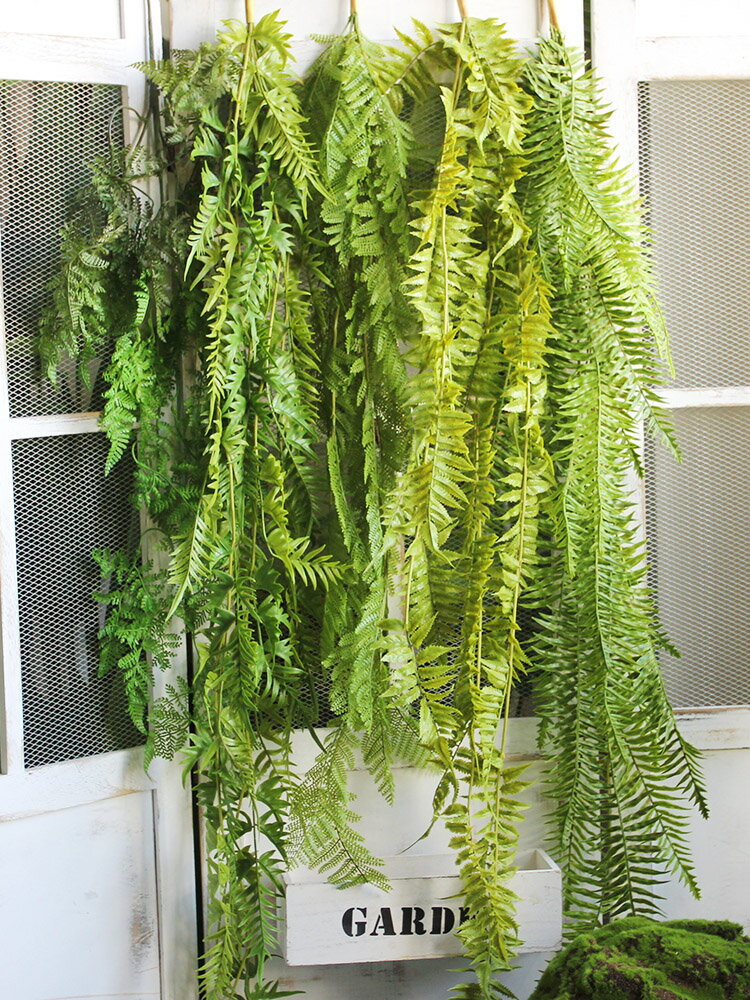 模擬綠植藤條手感波斯蕨裝飾串假藤蔓森系植物角壁飾墻上纏繞掛飾