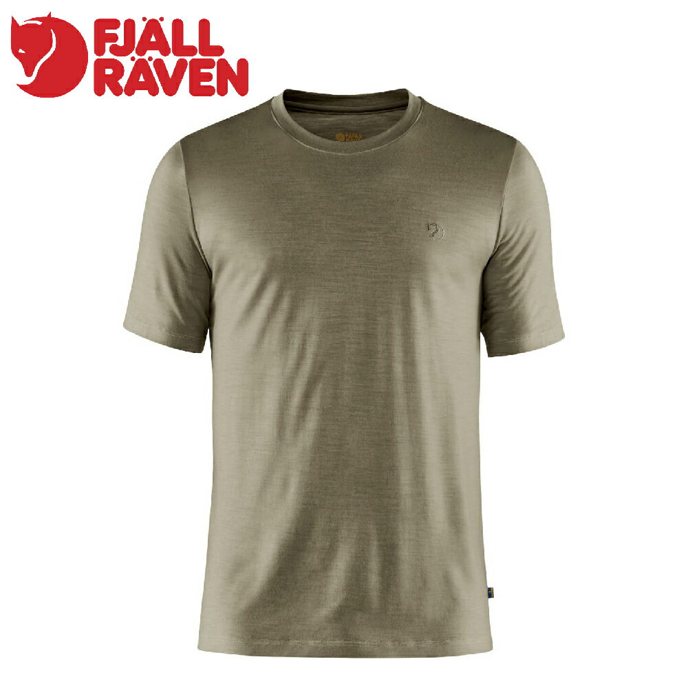 【Fjallraven 小狐狸 男 Abisko Wool 短袖羊毛排汗衣《淺橄欖》】F87193/短T/短袖/圓領T/棉T