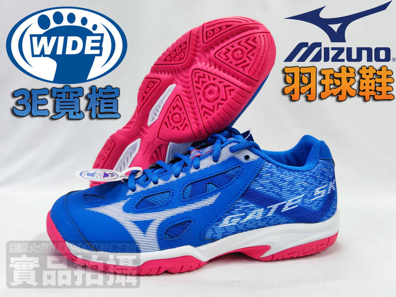 MIZUNO 美津濃 羽球鞋 可當 桌球鞋 排球鞋 GATE SKY PLUS 3E 寬楦 71GA204022 大自在