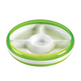 美國 OXO Tot Divided Plate 分類餐盤/幼兒餵食防滑4格餐盤 綠色【紫貝殼】