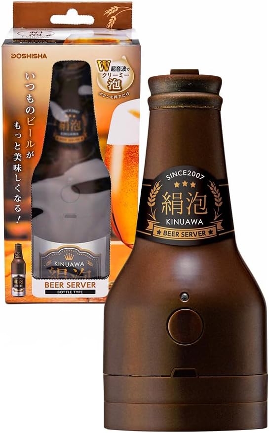 日本 DOSHISHA 2025年款 啤酒起泡器 超音波 啤酒發泡機 震動 罐裝啤酒 綿密泡沫 製泡器 啤酒泡沫 起泡 1