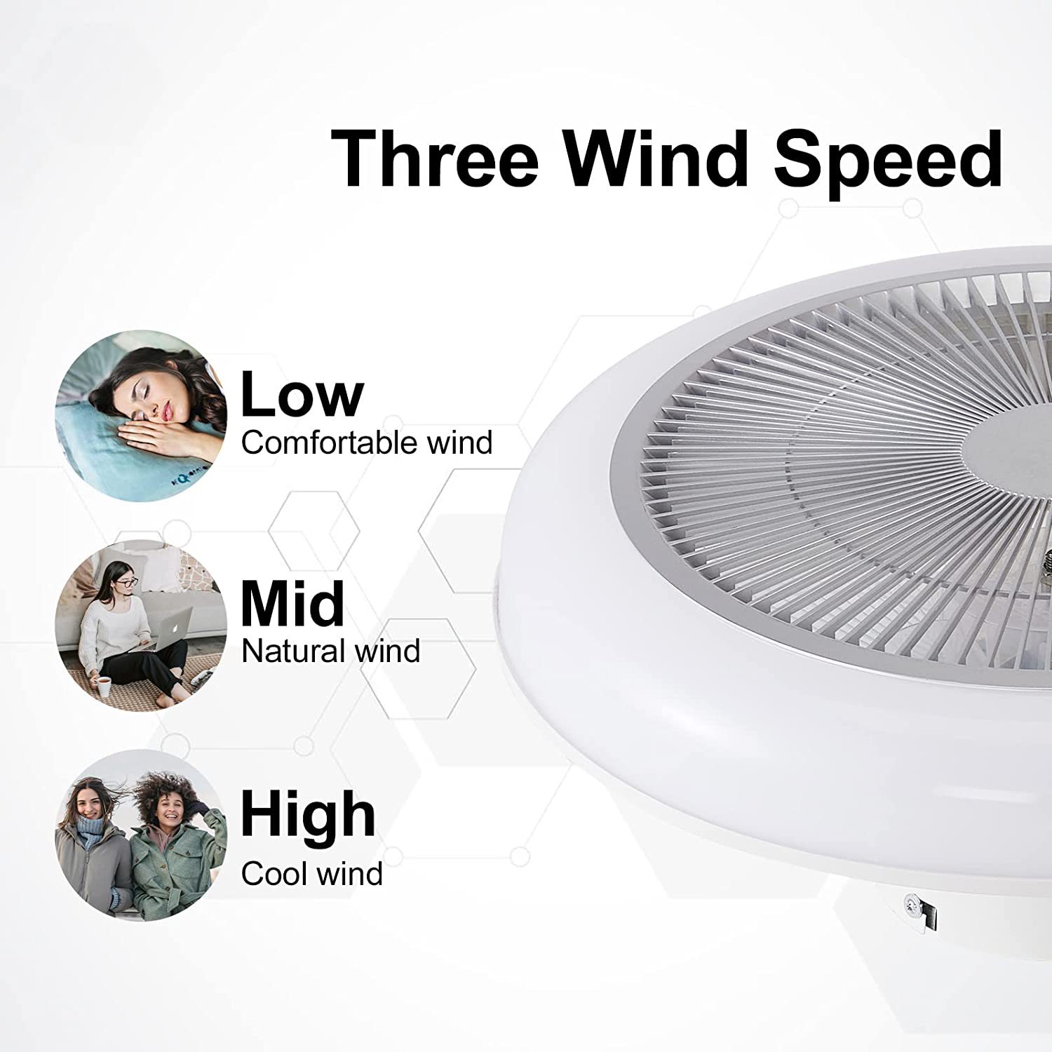 風扇燈led吸頂燈現代簡約臥室燈隱形風扇燈 99購物節