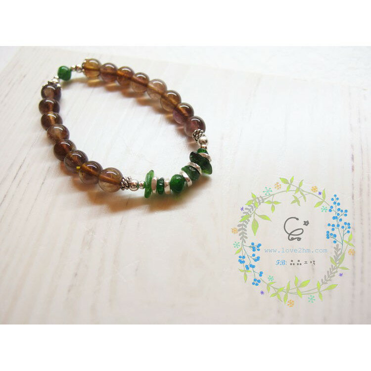 綠光/黃水晶/鉻透輝石/水晶手鍊/925純銀/[晶晶工坊-love2hm] 1