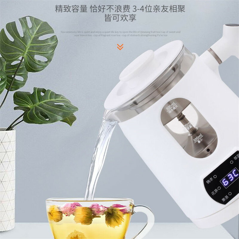 110V美規蒸汽萃取煮茶器花果茶甜品電燉煮杯家用多功能玻璃養生壺